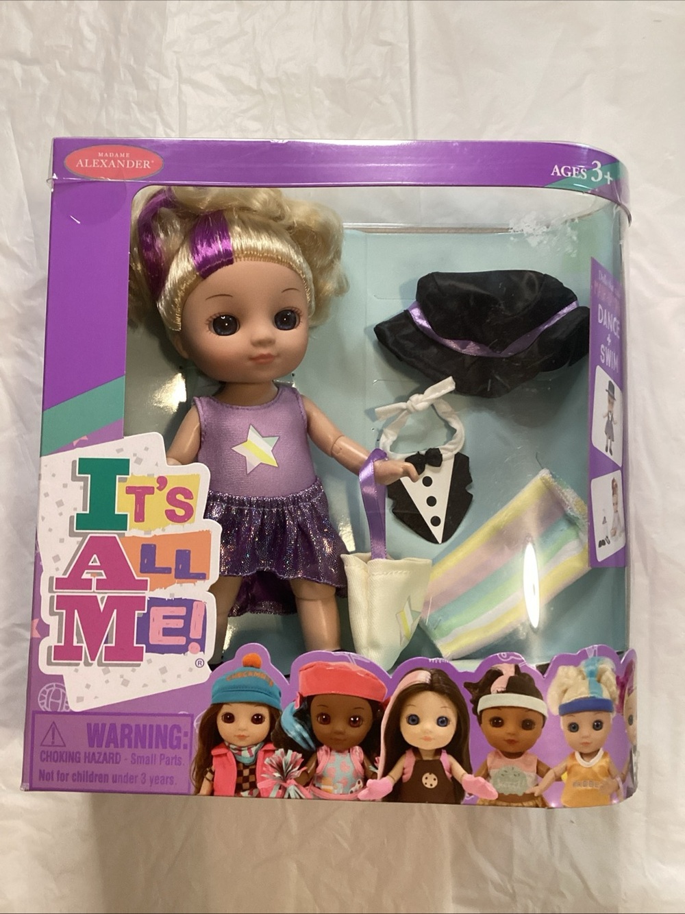 Madame Alexander Purple Star Doll Outfit Set with Rainbow Tote & Black Hat
